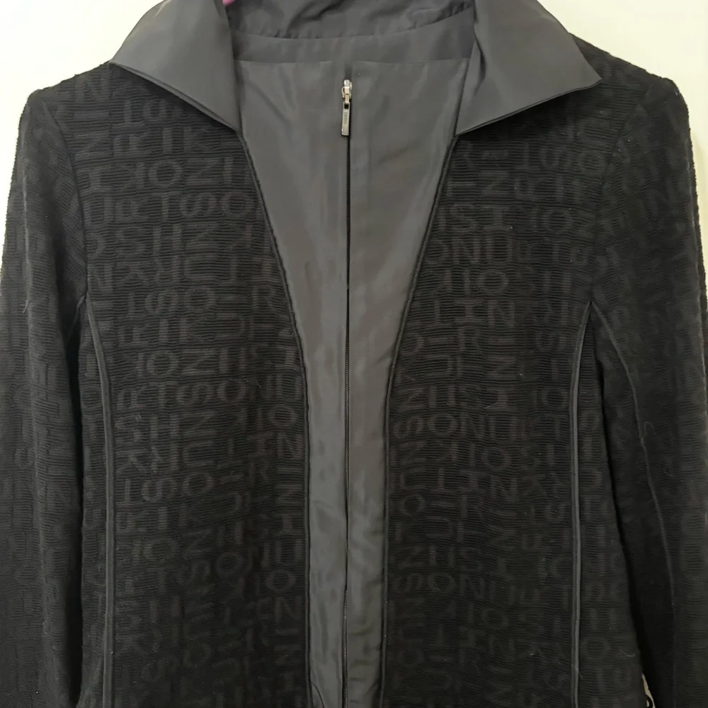 Trunk Hiroko Koshino black Lyocell nylon blend zip up jacket 40